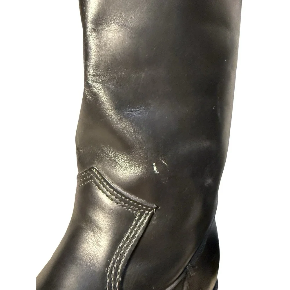 Dayton Black Beauty Motorcycle Boots Vintage - Sz 10.5 Chromexcel Triple-Sole
